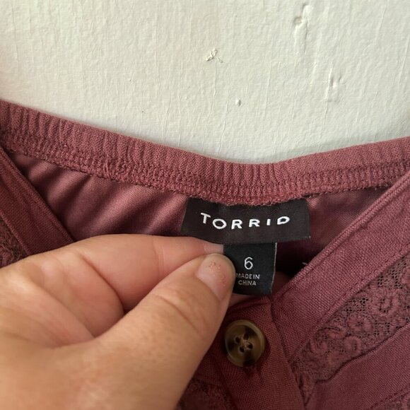 Torrid Tank Top Womens Plus Size 6XL Purple Button Front Lined Sleeveless Top - Picture 4 of 7